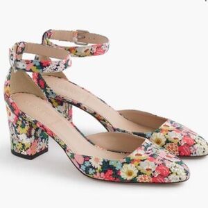 NWOB$228 J.CREW Elliot Heels In Liberty Thorpe Floral Prints, Italy, Size 8